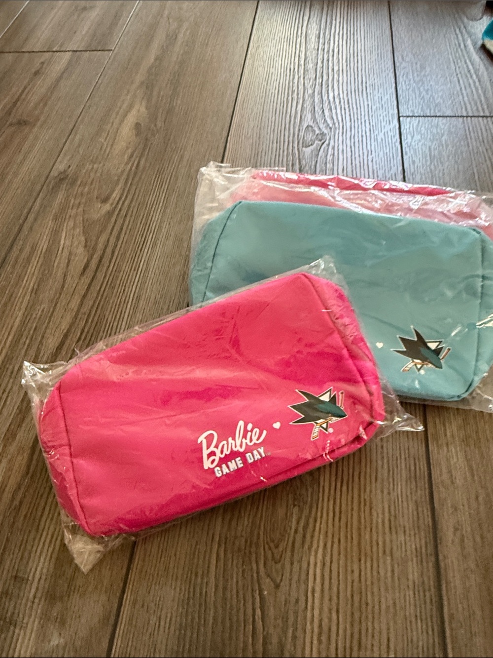 San Jose Sharks Barbie Pink Game Day Zip Pouches